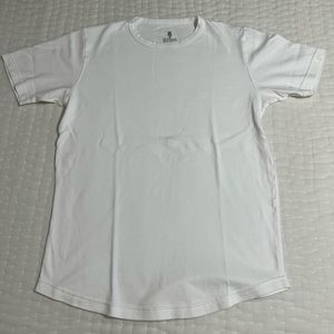 x2 GETTEES Modern Crew - Curved Bottom T-Shirts (White & Black, Size S)
